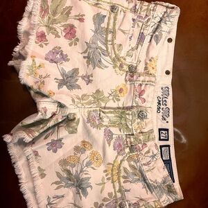 Miss Me Pastel Floral Jean Shorts